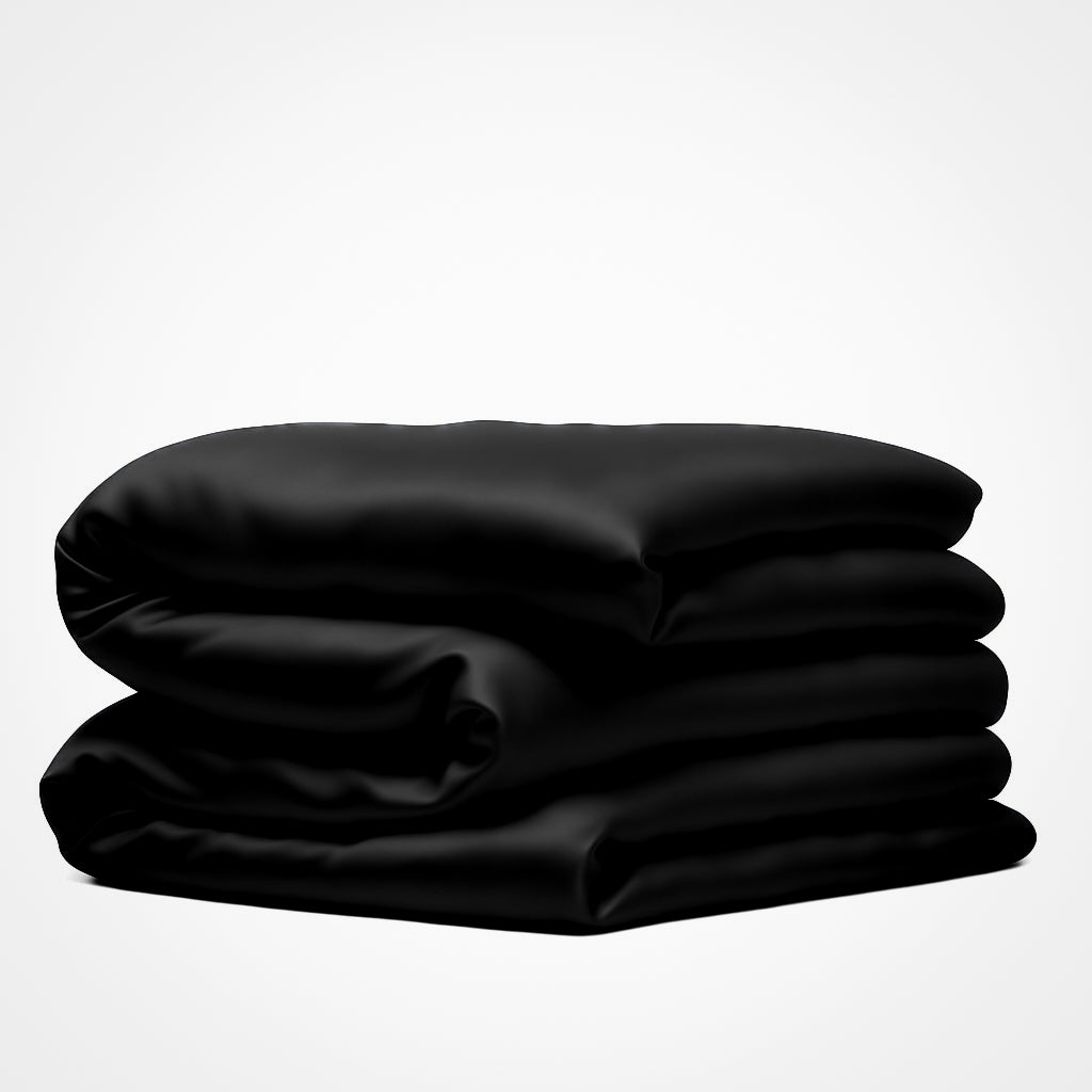 Housse de couette en soie premium noire