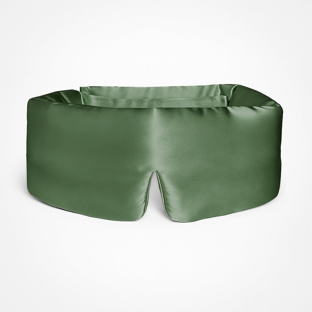 Masque de sommeil en soie 100% pour sommeil profond Vert olive