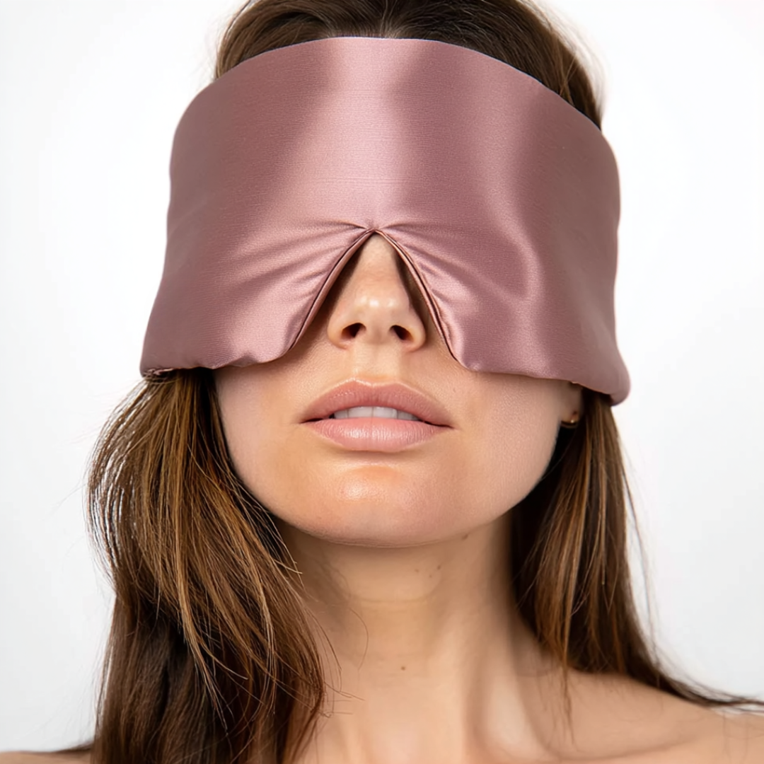 Masque de sommeil en soie à 100 % pour un sommeil profond Rose Gold