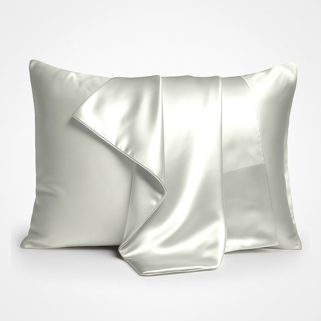 Taie d'oreiller en soie 100% premium ivoire blanc