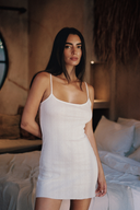 Silhouette Douce Slip-Kleid aus 100 % Baumwolle – Weiß