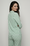 Grünes Gingham Komfort-Pyjama-Set 