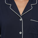 Ensemble de pyjama à manches longues en bambou – Bleu marine 