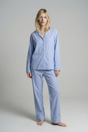 Ensemble de pyjama à rayures longues – Bleu clair 