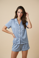 Korte Mouw Pyjama Set – Lichtblauw 