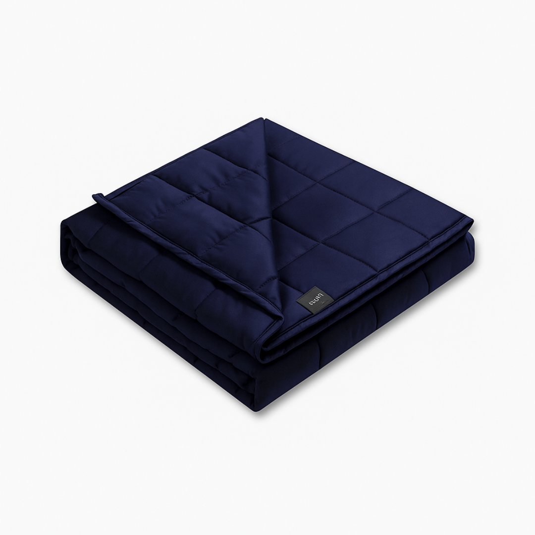 Moonblanket - Couverture Pondérée Classique Marine (Coton/Bambou) 