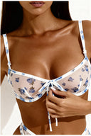 Set di lingerie in rete Blue Blossom 