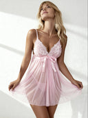 Set Babydoll in Pizzo Trasparente Rosé Dream 