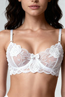 Set di lingerie in velluto bianco rosa 