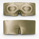 Maschera per Dormire in Seta 100% per Sonno Profondo con Protezione per le Ciglia Beige 