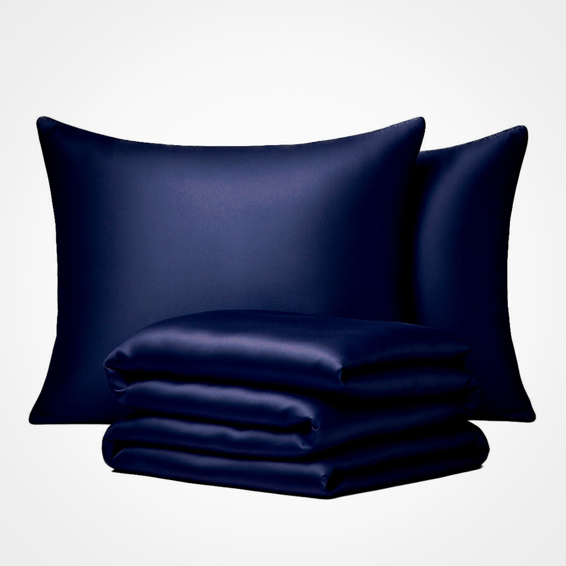 Premium Seidenbettbezug-Set Marineblau 