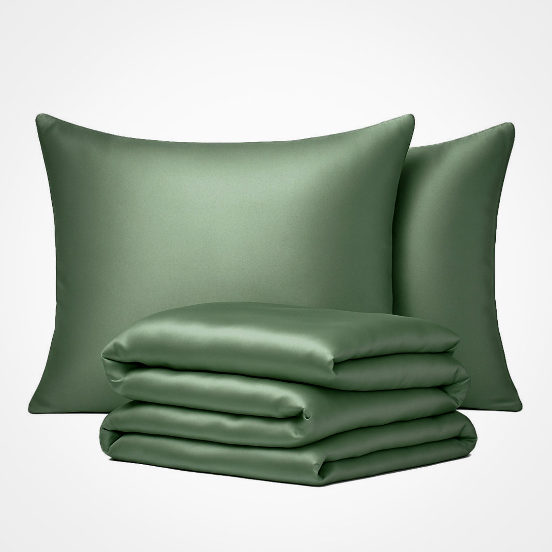 Premium Seidendeckenbezug-Set Olivgrün 