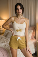 Ensemble de pyjama côtelé de minuit - Bleu 