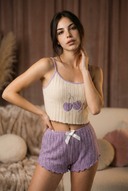 Ensemble de pyjama côtelé de minuit - Bleu 