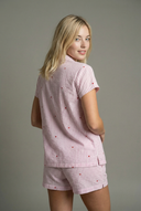 Gestreiftes Button-Down-Pyjama-Set mit Shorts, entspannte Passform 