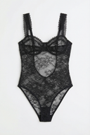 Ensemble de lingerie en dentelle pure élégance - Noir 