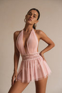 Rosé Droom Sheer Kant Babydoll Set 