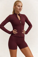 Moonhaven SoftFlow™ Cropped sports jacket - Burgundy