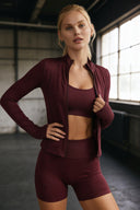 Moonhaven SoftFlow™ Cropped sports jacket - Burgundy