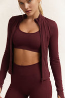 Moonhaven SoftFlow™ Cropped sports jacket - Burgundy