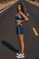 Moonhaven ContourForm™ High-Waist Short Contrast Trim - Midnight Blue