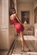 Vestido liso «Silhouette Douce» 100 % algodón - Blanco