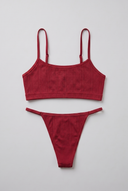 100 % Baumwolle – Dessous-Set „Sweet Meadow“ – String mit schmalen Trägern