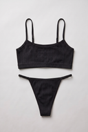100 % Baumwolle – Dessous-Set „Sweet Meadow“ – String mit schmalen Trägern