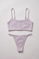 100 % Baumwolle – Dessous-Set „Sweet Meadow“ – String mit schmalen Trägern