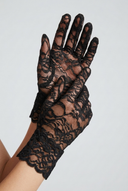 Lace short gloves - Black (one size fits all)
