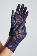 Lace short gloves - Navy (one size fits all)