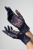Lace short gloves - Navy (one size fits all)