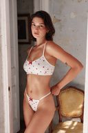 100% cotone - Set di lingerie Sweet Meadow - Perizoma con cinturini sottili