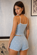 100 % algodón - Conjunto de pijama con camiseta de tirantes de punto elástico - Corazones rojos pequeños