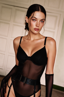 Silhouette Marseillaise Lace Bodysuit - Black