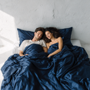 Juego de funda nórdica de seda premium azul marino 